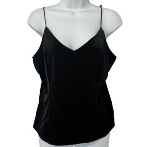 Banana Republic Black Velvet Spaghetti Strap Tank Top Camisole size M NEW Tags